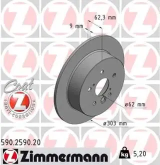 Гальмiвнi диски заднi ZIMMERMANN 590259020