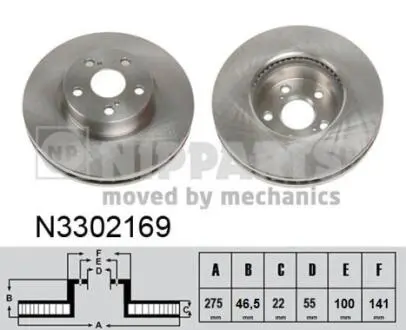 Гальмiвнi диски NIPPARTS N3302169