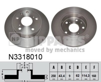 Гальмiвнi диски NIPPARTS N3318010 (фото 1)