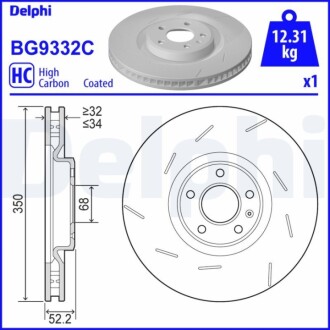 Гальмiвнi диски переднiй правий Delphi BG9332C