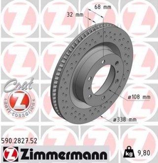 Тормозные диски передние ZIMMERMANN 590282752