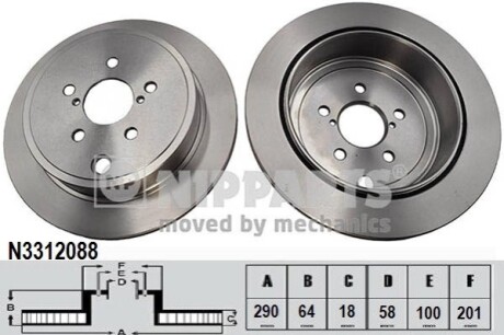 Гальмiвнi диски NIPPARTS N3312088