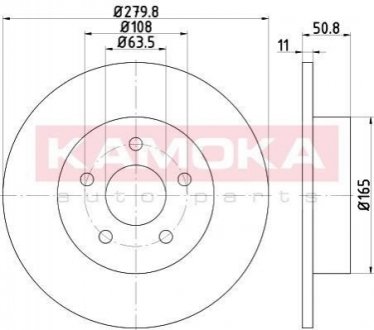 Гальмiвнi диски FORD C-MAX 10-/KUGA 14-/TRANSIT CONNECT 13- KAMOKA 103184 (фото 1)