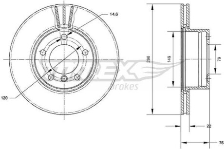 Гальмiвнi диски BMW 5 (E39) 95-04 TOMEX 7105