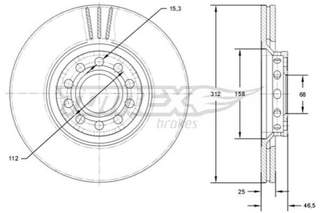 Гальмiвнi диски Audi A4/A6/VW Passat 00-09 TOMEX 7197