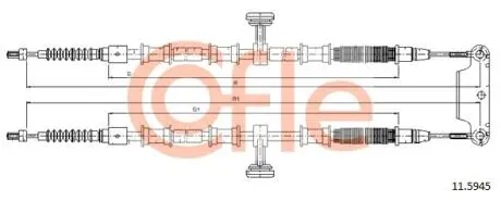 Трос ручника COFLE 11.5945 (фото 1)