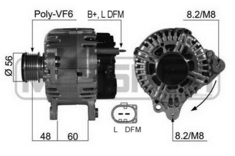 Генератор Audi A1/Seat Ibiza/Skoda Rapid 1.6/2.0 TDI -15/VW ERA 210469A