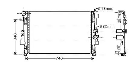 AVA DB радіатор охолодження Vito 2.2CDI/3.2 03- AVA COOLING MSA 2356