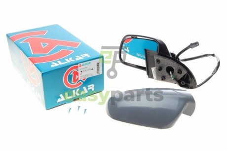 Дзеркало заднього виду (під фарбування) Peugeot 307 00- (L) (електро/підігрів) ALKAR 6125307