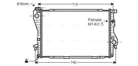 AVA BMW Радіатор охолодження 5 E39,7 E38 520/750 AVA COOLING BW 2176