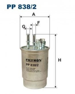 FORD фільтр паливний FOCUS 1.8TDI 98- (166*88*10/10) FILTRON Pp838\2 (фото 1)