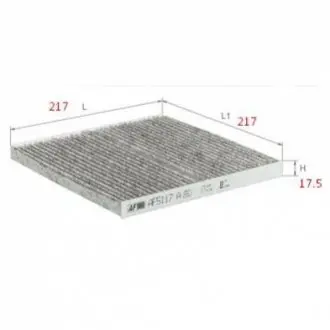 Фільтр салону Toyota Land Cruiser 03-/Camry 00-05/Prius 00-/Lexus GX 01-/RX/Subaru Legacy (вугільний) ALPHA FILTER AF5117a