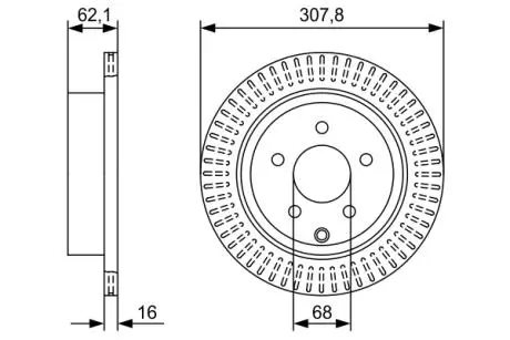 Тормозной диск INFINITI/NISSAN FX/M/Q70/Q50/JX/QX60/QX70/FX35/Murano/Pathfinder 'R'3,5-4,508- BOSCH 0986479W11