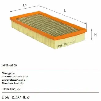 Фильтр воздушный (с сеткой)Citroen Xantia 2,0-3,0L 98-03 /Peugeot 605 2,0-3,0L 89-99 Альфа ALPHA FILTER AF1611s