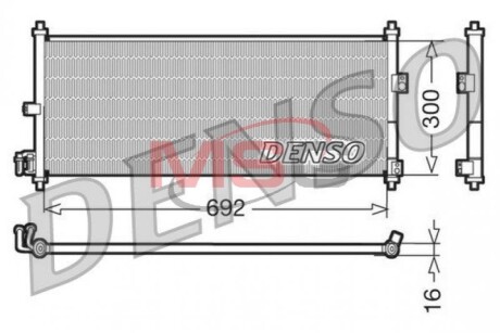 Радіатор кондиціонера NISSAN ALMERA II (N16) 00-06, ALMERA II Hatchback (N16) 00-, PRIMERA (P12) 02- DENSO DCN46011