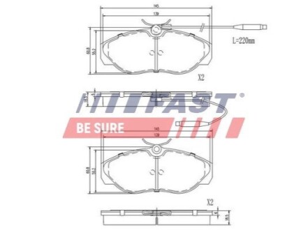 Колодки тормозные дисковые передние CITROEN JUMPER 02-06, CITROEN JUMPER 94-02, PEUGEOT BOXER 94-02 FAST FT29007HD