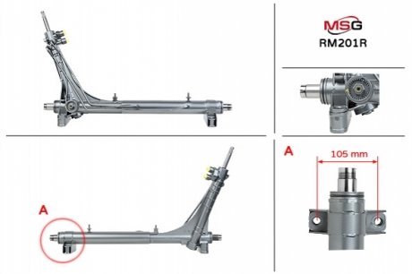 Рульова рейка з ГУР відновлена RAM PROMASTER 1500 2013-,PROMASTER 2500 2013-,PROMASTER 3500 201 MSG RM201R