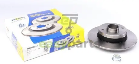 Диск тормозной (задний) Renault Megane 96-/Clio 05- (240х8)(+ABS)(с подшип.)(с покр.)(+ESP)(полный) ICER 78BD7823-1