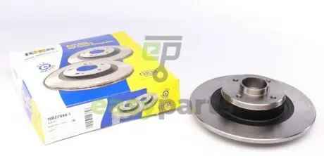 Диск тормозной (задний) Renault Scenic II 03-08 (270х10) (+ABS) (с подшипником) (с покр.) (полный) ICER 78BD7898-1