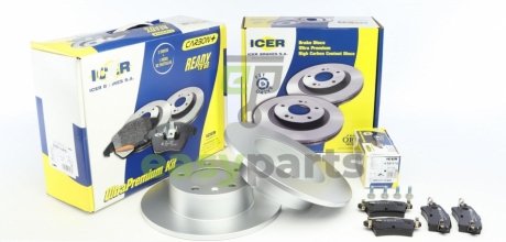 Комплект тормозной задний (диски+колодки) Renault Master/Opel Movano/Nissan Interstar 98- (305x12) ICER 31511-1410 (фото 1)