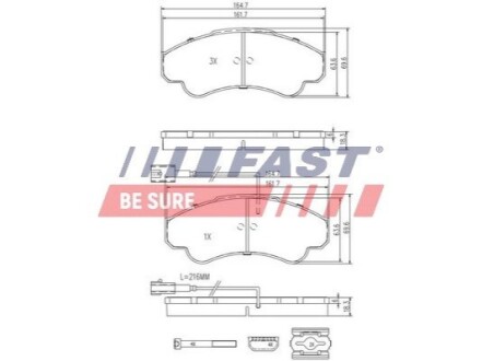 Колодки тормозные дисковые передние CITROEN JUMPER 94-06, FIAT DUCATO 94-06, PEUGEOT BOXER 94-06 FAST FT29108