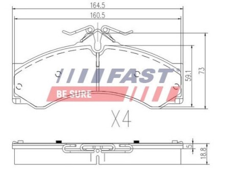 Колодки тормозные дисковые передние MERCEDES SPRINTER 901-905 95-06, MERCEDES SPRINTER 906 06-18 FAST FT29015