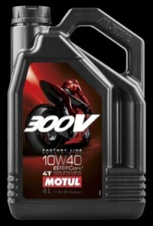 Масло для 4-х тактных двигателей синтетическое \'300V 4T Factory Line Road Racing 10W40&qu MOTUL 10-4121