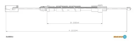 FIAT трос ручного гальма задн. прав. (диск) ScudoCitroen Evasion, Jumpy ADRIAUTO 1102231