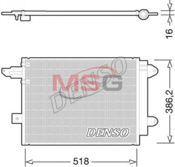 Радиатор кондиционера AUDI A4 (8E2, B6) 00-04, A4 (8EC, B7) 04-08, A4 Avant (8E5, B6) 01-04 DENSO DCN02005