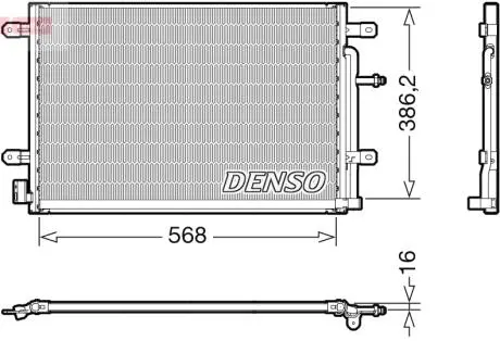 Радіатор кондиціонера AUDI A4 (8EC, B7) 04-08, A4 (8K2, B8) 08-15, A4 Avant (8ED, B7) 04-08 DENSO DCN02038