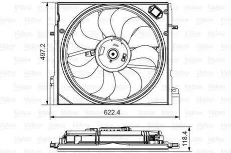 Вентилятор охолодження двигуна NISSAN/RENAULT Qashqai/X-Trail/Kadjar \'\'1,2-1,6 \'\'13>> Valeo 698582