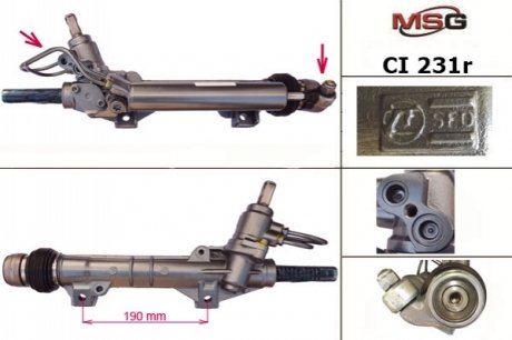 Рульова рейка з ГУР відновлена CITROEN Berlingo 2006-2008, Peugeot Partner 2006-2008 MSG CI231R (фото 1)