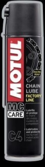 Смазка всех типов цепей дорожных спортивных мотоциклов C4 Chain Lube Factory Line MOTUL 102983