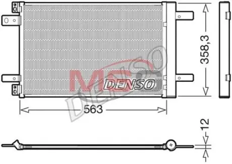 Радиатор кондиционера CITROEN BERLINGO (K9) 18-, BERLINGO (K9) 18-, BERLINGO (B9) 16- DENSO DCN21032