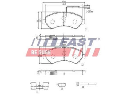 Колодки тормозные дисковые передние комплект CITROEN Jumper 06-н.в, FIAT DUCATO 06-14 FAST FT29132HD