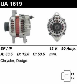 Генератор відновлений /90A, 6PV/ CHRYSLER STRATUS (JA) 95-01; DODGE STRATUS 95-01 MSG UA1619