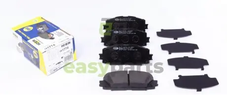 Колодки гальмівні (передні) Toyota Corolla 12-/Yaris 05-/Prius 11-/Mazda Familia 18- ICER 181774