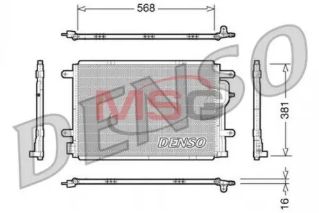 Радіатор кондиціонера AUDI A4 (8E2, B6) 00-04, A4 (8EC, B7) 04-08, A4 (8K2, B8) 07- DENSO DCN02004