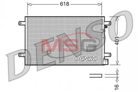 Радіатор кондиціонера AUDI A4 (8E2, B6) 00-04, A4 (8EC, B7) 04-08, A4 (8K2, B8) 08- DENSO DCN02006