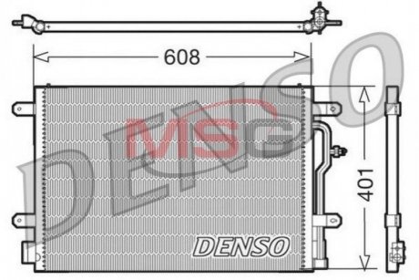 Радиатор кондиционера AUDI A4 (8E2, B6) 00-04, A4 (8EC, B7) 04-08, A4 (8K2, B8) 08- DENSO DCN02012 (фото 1)