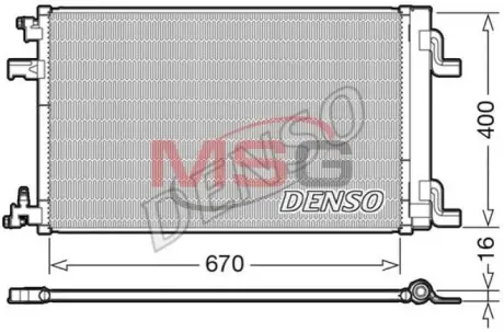 Радиатор кондиционера OPEL ASTRA J 14-15, CASCADA (W13) 13-н.в., INSIGNIA 13-17 DENSO DCN20002
