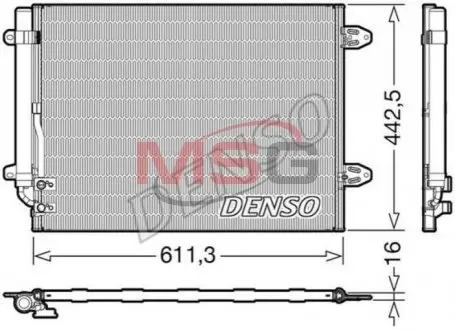 Радиатор кондиционера VW CC (358) 11-16, PASSAT (3C2) 05-10, PASSAT (362) 10-14 DENSO DCN32013