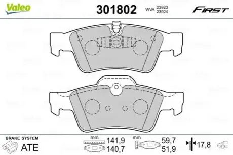 Тормозные колодки дисковые MERCEDES GL-Class/M-Class/R-Class "3,0-6,2 "R "05>> Valeo 301802