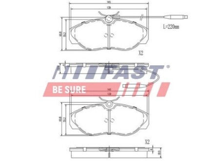 Колодки тормозные дисковые передние CITROEN JUMPER 94-02, FIAT DUCATO 94-02 FAST FT29007