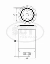 Фильтр топливный FORD Transit 2000 2.0 DI Turbodiesel (00-06) SCT SCT / MANNOL ST 6106