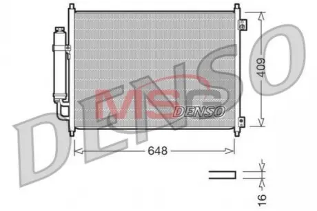 Радиатор кондиционера NISSAN X-TRAIL (T31) 07-13, X-TRAIL (T32) 13-н.в. DENSO DCN46001