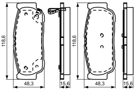 P_Гальмівнi колодки дискові SSANG YONG Kyron/Rexton/Rodius "R "05>> BOSCH 0986495315