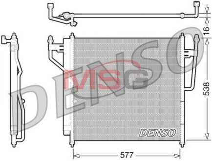 Конденсатор конденсатора INFINITI/NISSAN QX56/Armada/Titan "03-08 DENSO DCN46017 (фото 1)