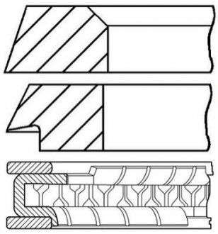 77 (STD) 2,5-2,5-4 Поршневые кольца VW KAEFER 1.2/1.3 01.60-12.85 GOETZE 0839020000