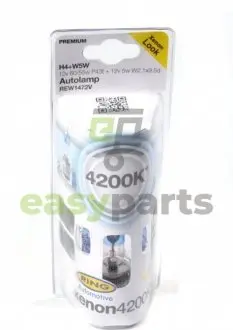 Автолампа H4 12V 60/55W P43t Lights-Int Xenon 4200K+S (2шт.) Ring REW1472V